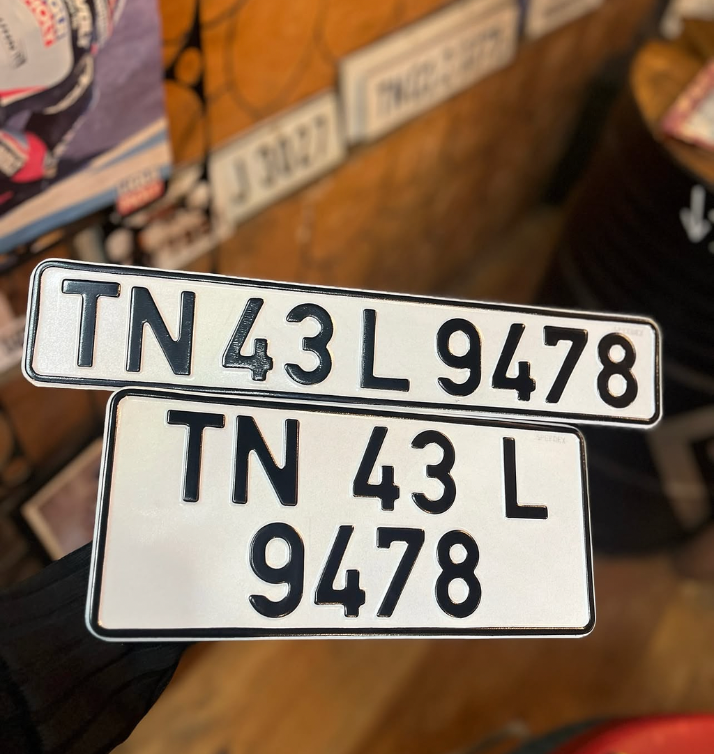 Custom sized SPEED X Number Plates